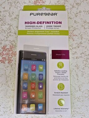 iPhone 11/ XR Screen Protector PureGear HD Tempered Glass with Installation Tray